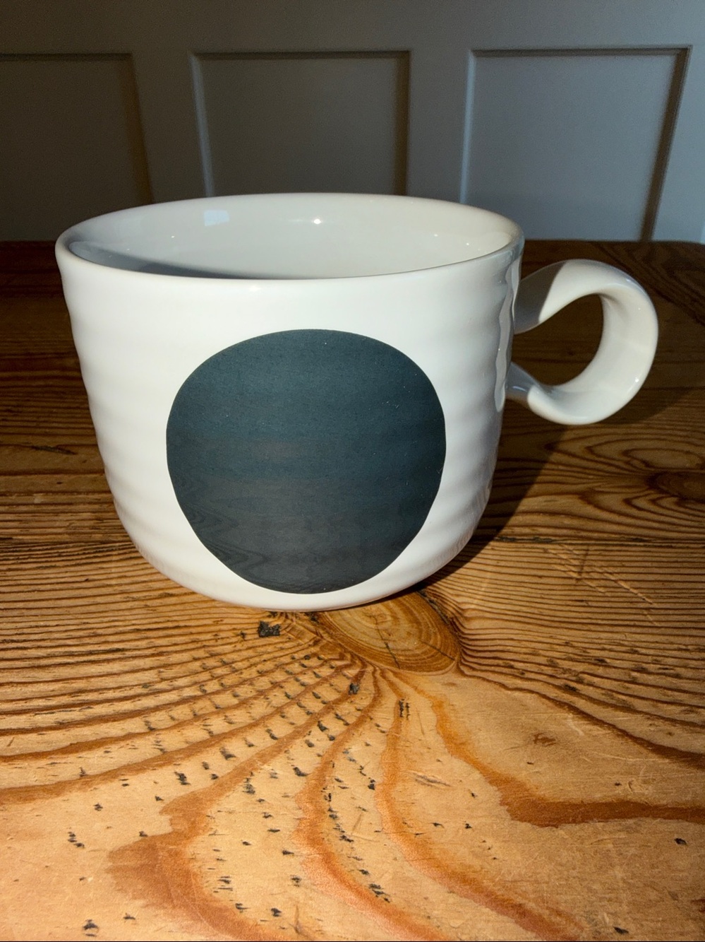 Crate&Barrel Camilla Engdagl Sweden black dot Elsa ribbed coffee mugs-one mug